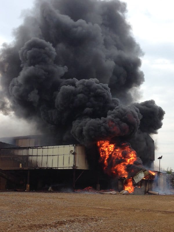 Fire at AMG Resources' Llanelli site. (Picture: Llanelli Fire Stn, Twitter)