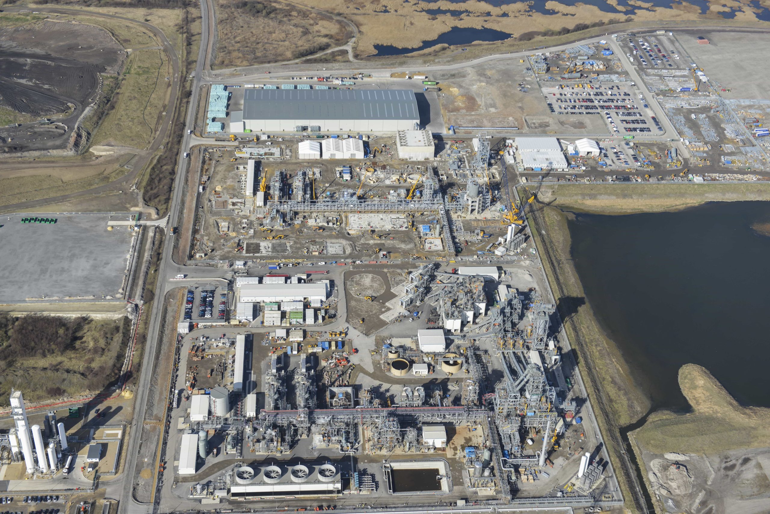 An aerial view of the Air Products' TV1 and TV2 facilities in Tees Valley