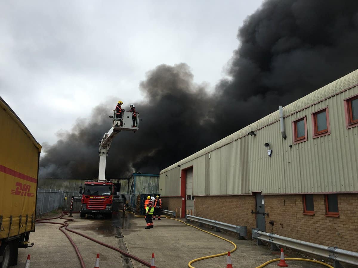 An aerial jet was used to extinguish the fire