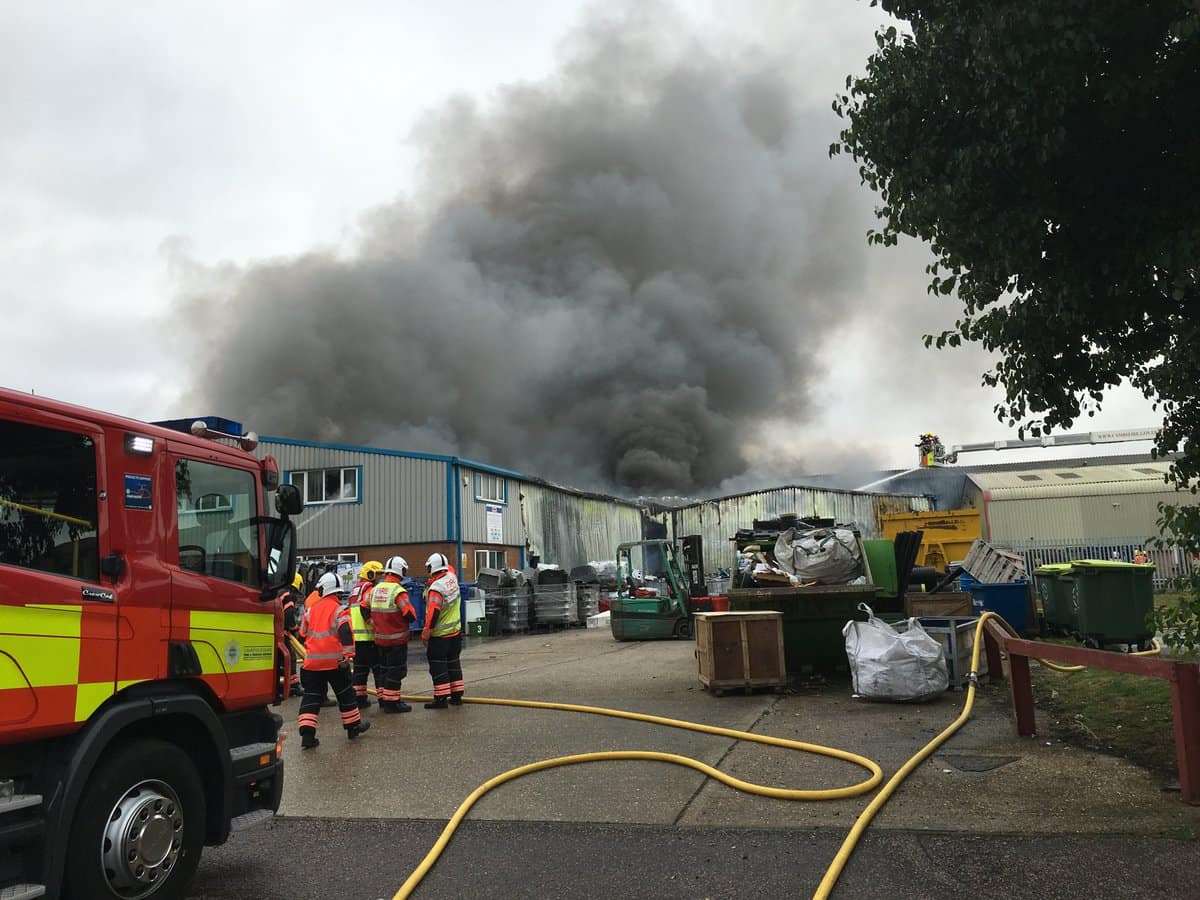 Fire crews attended the site shortly after 14:00 yesterday afternoon