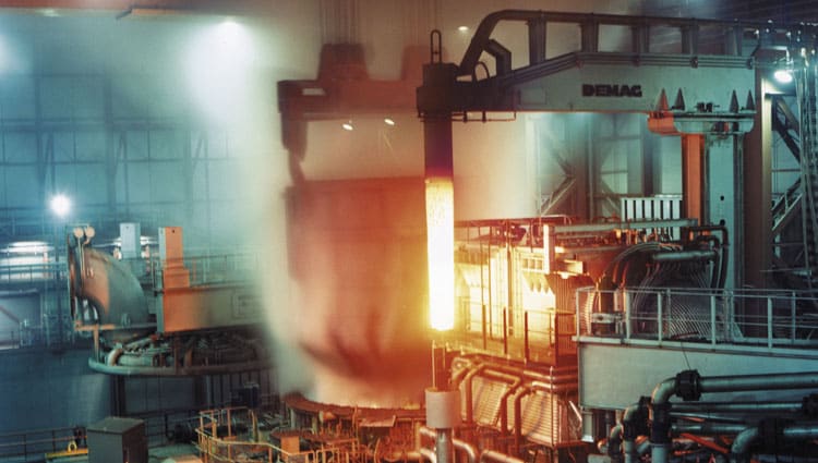 An electric arc furnace produces steel made from scrap (Picture: Arcelor Mittal)
