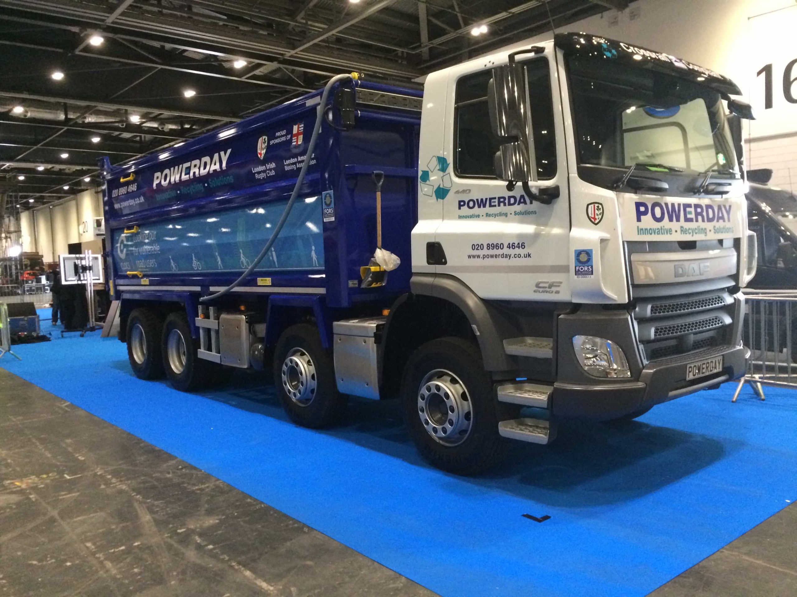 Powerday's vehicle at the London Bike Show