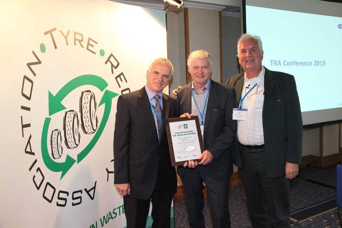 The certificate was presented at TRA’s Recycling Day conference