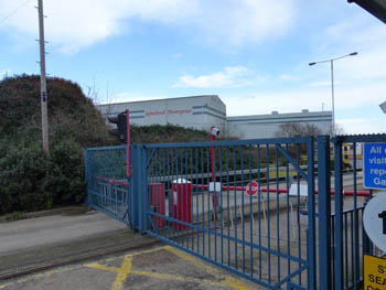 Closed: the entrance to the Aylesford Newsprint mill