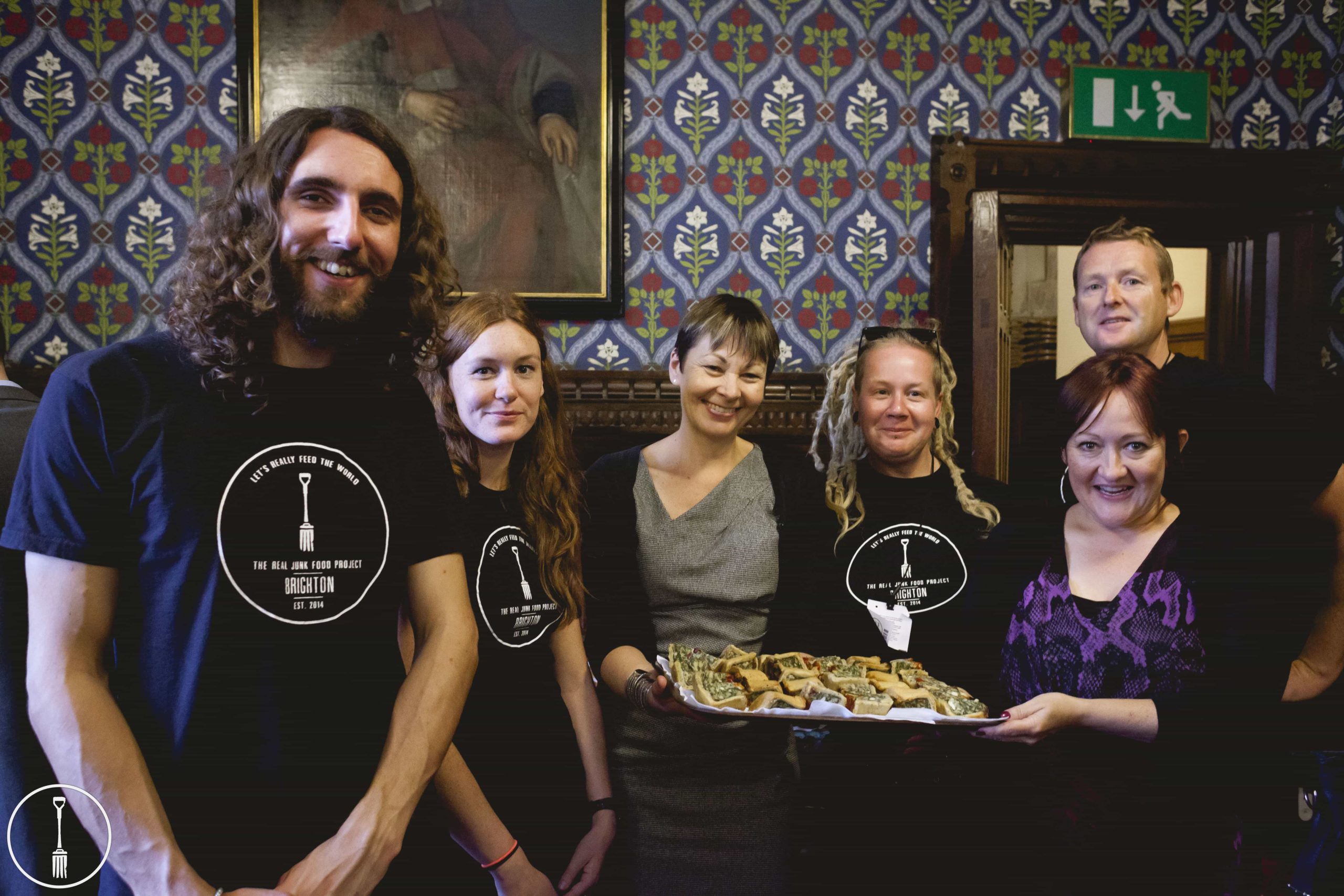 Green MP Caroline Lucas, third from left, praised the work of the Real Junk Food Project in Brighton (credit: Thom Undrell)