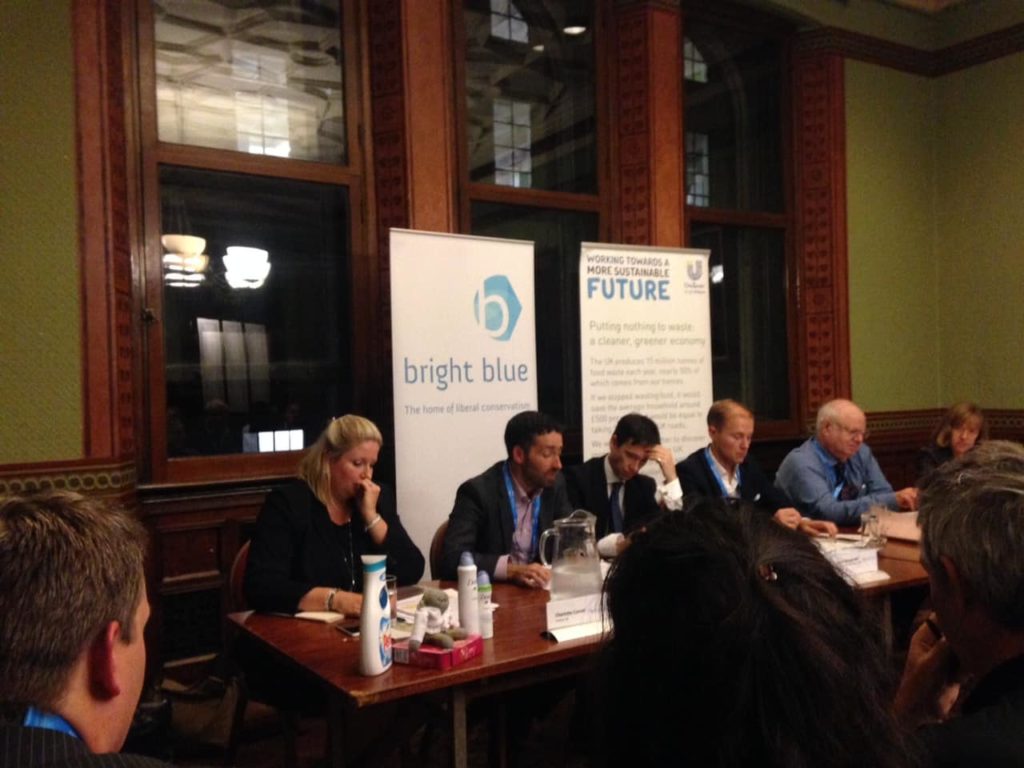 Rory Stewart spoke at the Conservative Conference alongside (l-r) Charlotte Carroll, Unilever, Matthew Pencharz, GLA, Ryan Shorthouse, Bright Blue, Geoffrey Lean, The Daily Telegraph.