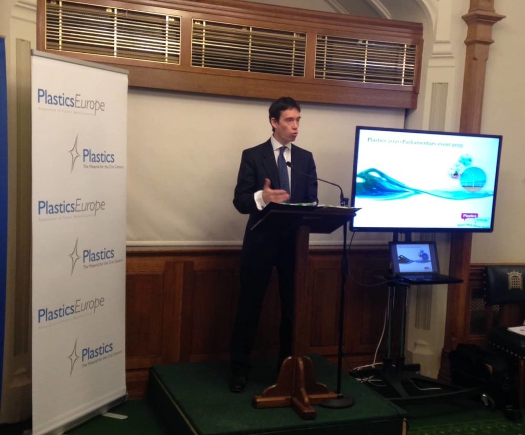 Rory Stewart speaking at the Plastics 2020 reception this afternoon (25 November)