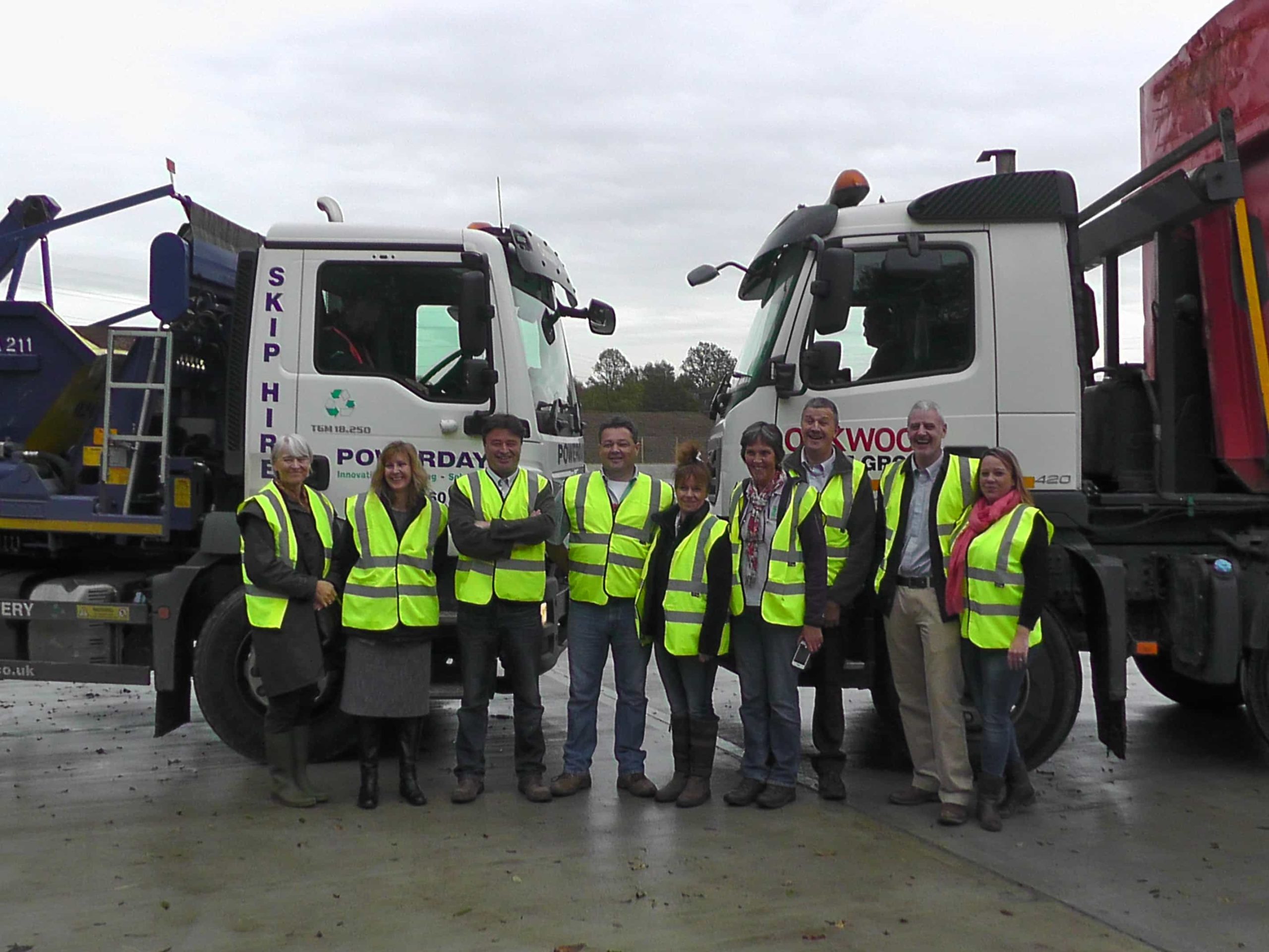 Adrian Williams and partners celebrate the opening of the open windrow facility