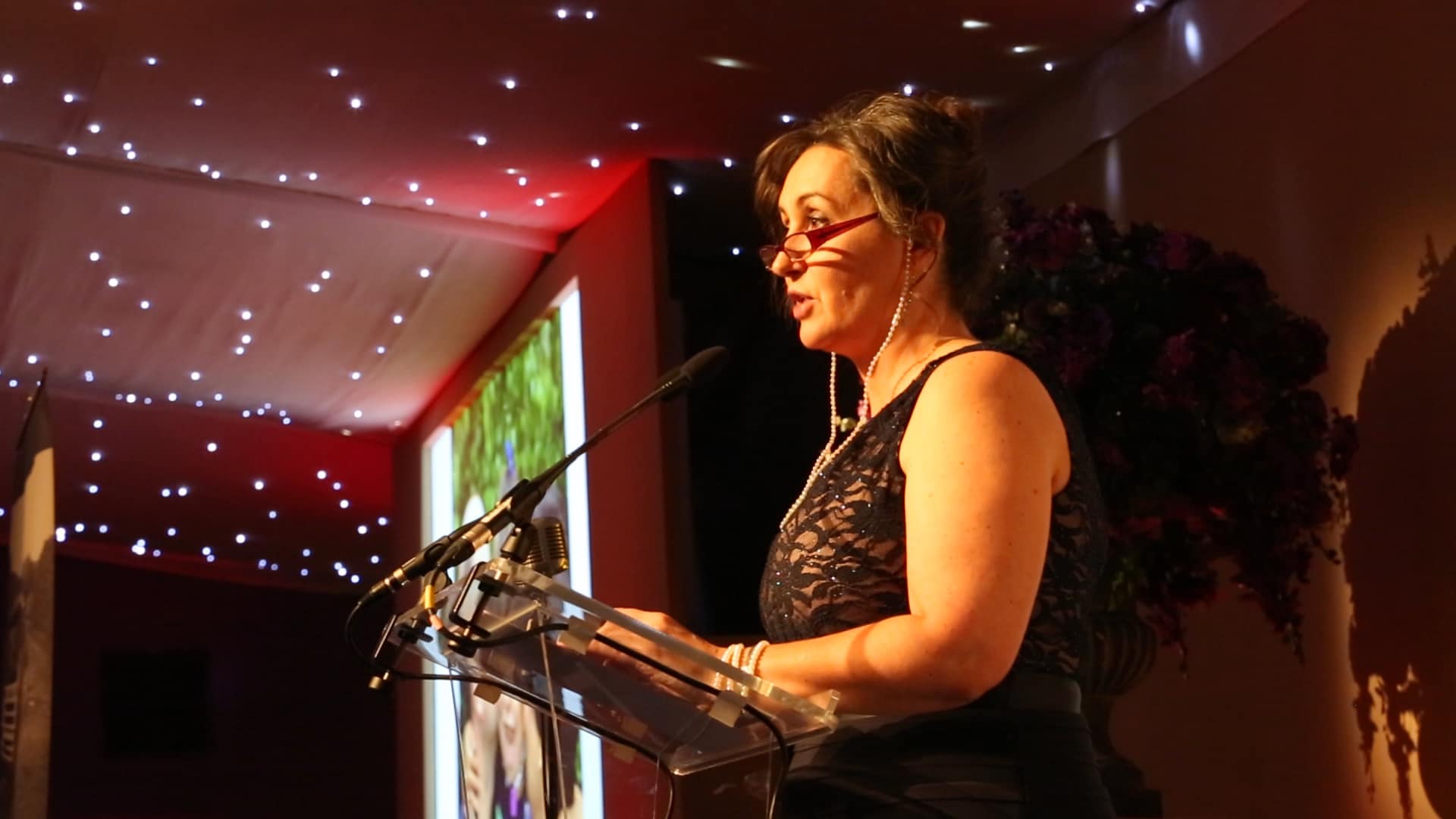 Sylvia La Porte speaking at Simple Waste Solutions' charity ball