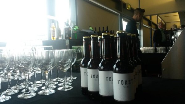Samples of Toast Pale Ale - made from surplus bread - were on offer at the event