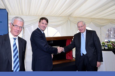 At the opening were: (l-r) Colin Drummond, Ian McAulay and the Duke of Gloucester 