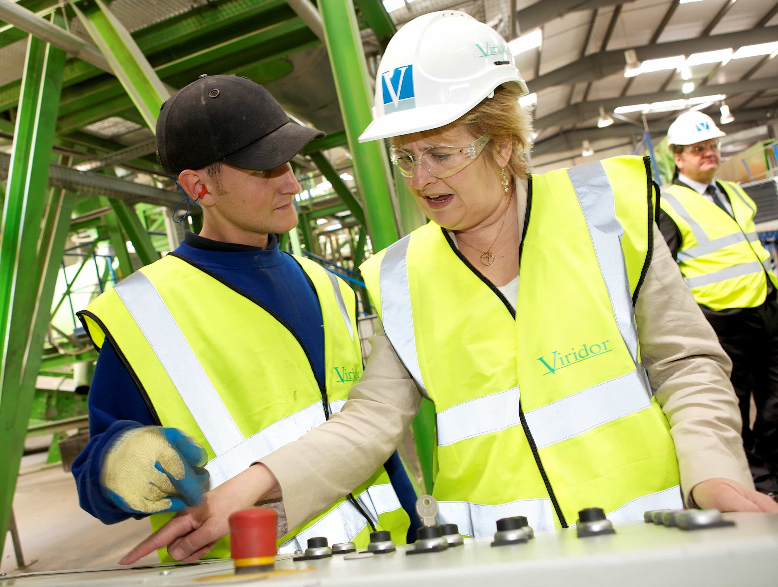 Roseanna Cunningham pictured visiting Viridor's WEEE recycling facility in Perth