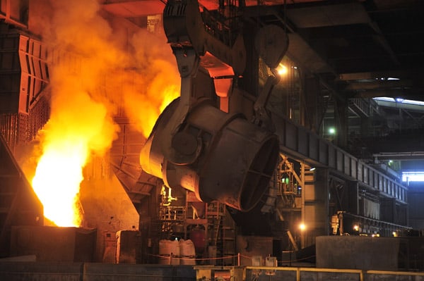 Blast furnaces produce high quality steel from raw materials
