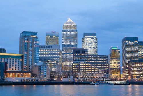 The Canary Wharf estate includes London's second-tallest building, One Canada Square