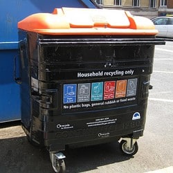 Recyclables are collected from high rise properties in communal bins
