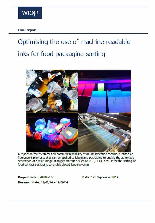 To access WRAP's Optimising the use of machine readable inks for food packaging sorting report, click here
