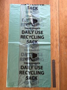 Clear plastic recycling bags Tower Hamlets